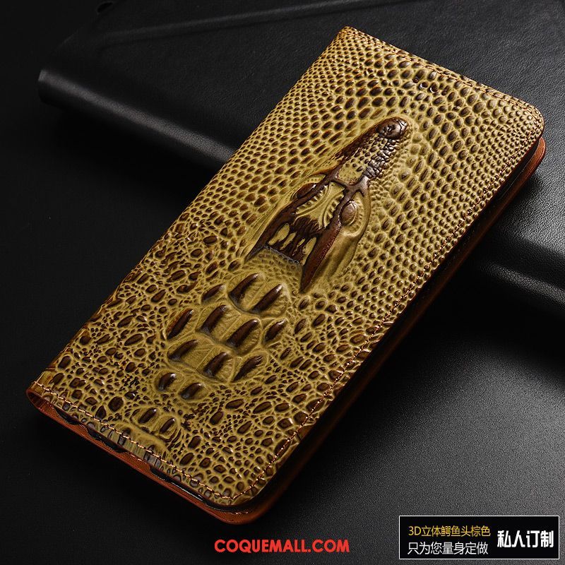 Étui Huawei Y7 2019 Crocodile Protection Tout Compris, Coque Huawei Y7 2019 Cuir Véritable En Cuir