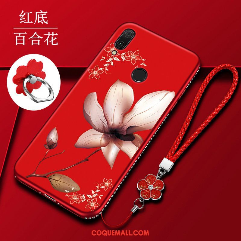 Étui Huawei Y7 2019 Incassable Téléphone Portable Tendance, Coque Huawei Y7 2019 Fluide Doux Rouge