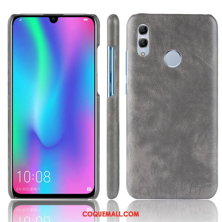 Étui Huawei Y7 2019 Modèle Fleurie Protection Téléphone Portable, Coque Huawei Y7 2019 Litchi Difficile Braun