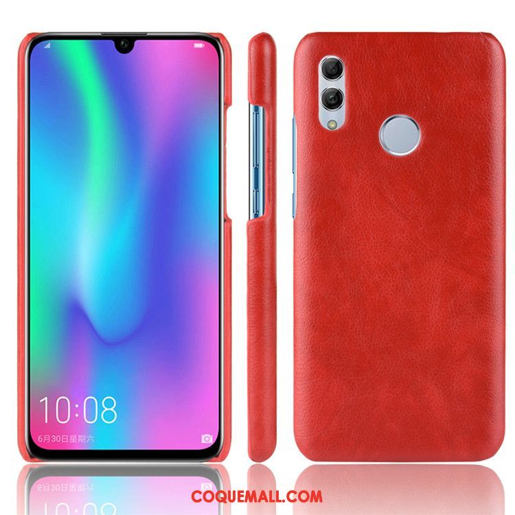 Étui Huawei Y7 2019 Modèle Fleurie Protection Téléphone Portable, Coque Huawei Y7 2019 Litchi Difficile Braun