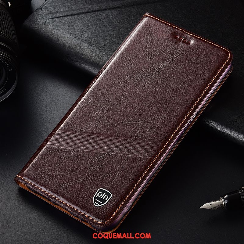 Étui Huawei Y7 2019 Modèle Fleurie Téléphone Portable Incassable, Coque Huawei Y7 2019 Protection Rouge Braun