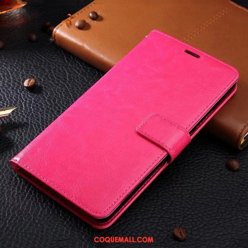 Étui Huawei Y7 2019 Ornements Suspendus En Cuir Protection, Coque Huawei Y7 2019 Rouge Similicuir