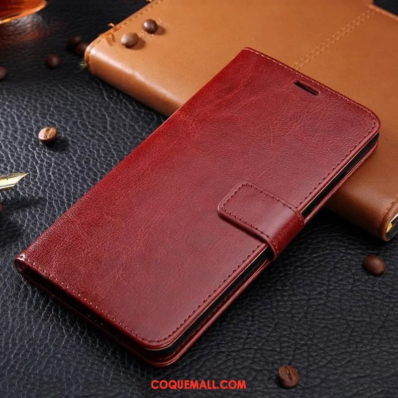 Étui Huawei Y7 2019 Ornements Suspendus En Cuir Protection, Coque Huawei Y7 2019 Rouge Similicuir