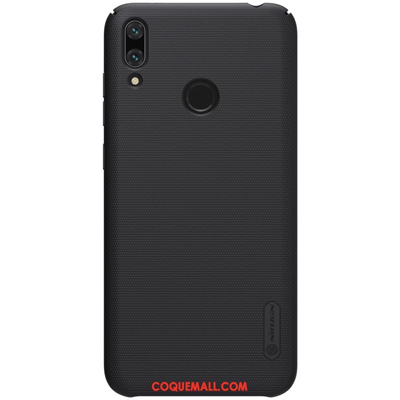 Étui Huawei Y7 2019 Protection Téléphone Portable Délavé En Daim, Coque Huawei Y7 2019 Rouge Incassable