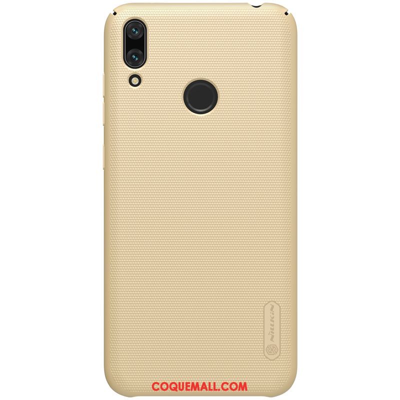 Étui Huawei Y7 2019 Protection Téléphone Portable Délavé En Daim, Coque Huawei Y7 2019 Rouge Incassable