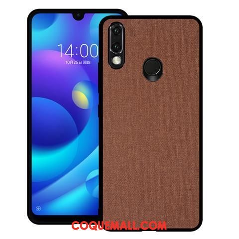 Étui Huawei Y7 2019 Tissu Cuir Difficile, Coque Huawei Y7 2019 Gris Protection