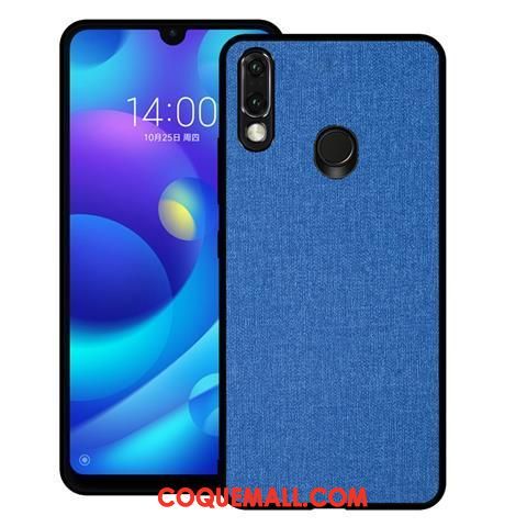 Étui Huawei Y7 2019 Tissu Cuir Difficile, Coque Huawei Y7 2019 Gris Protection