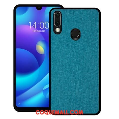 Étui Huawei Y7 2019 Tissu Cuir Difficile, Coque Huawei Y7 2019 Gris Protection