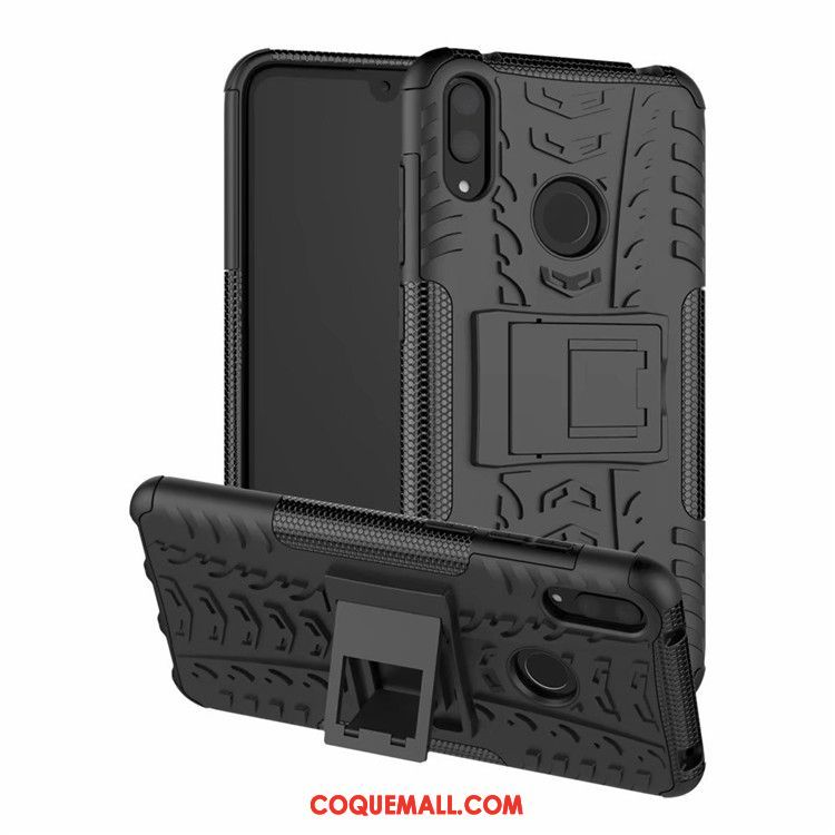 Étui Huawei Y7 2019 Téléphone Portable Support Noir, Coque Huawei Y7 2019 Tout Compris Protection