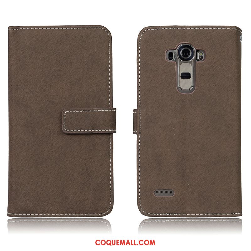 Étui Lg G4 Clamshell Incassable Délavé En Daim, Coque Lg G4 Téléphone Portable Marron