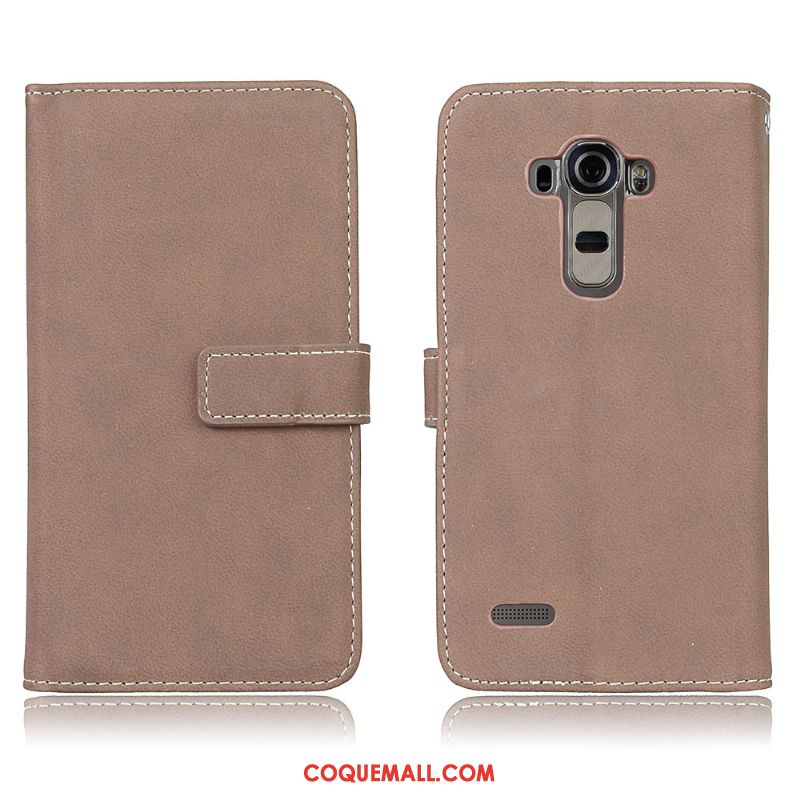 Étui Lg G4 Clamshell Incassable Délavé En Daim, Coque Lg G4 Téléphone Portable Marron