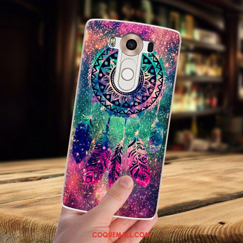 Étui Lg G4 Créatif Fluide Doux Dessin Animé, Coque Lg G4 Violet Ciel Étoilé