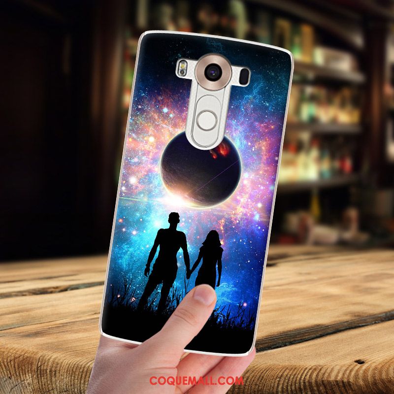 Étui Lg G4 Créatif Fluide Doux Dessin Animé, Coque Lg G4 Violet Ciel Étoilé