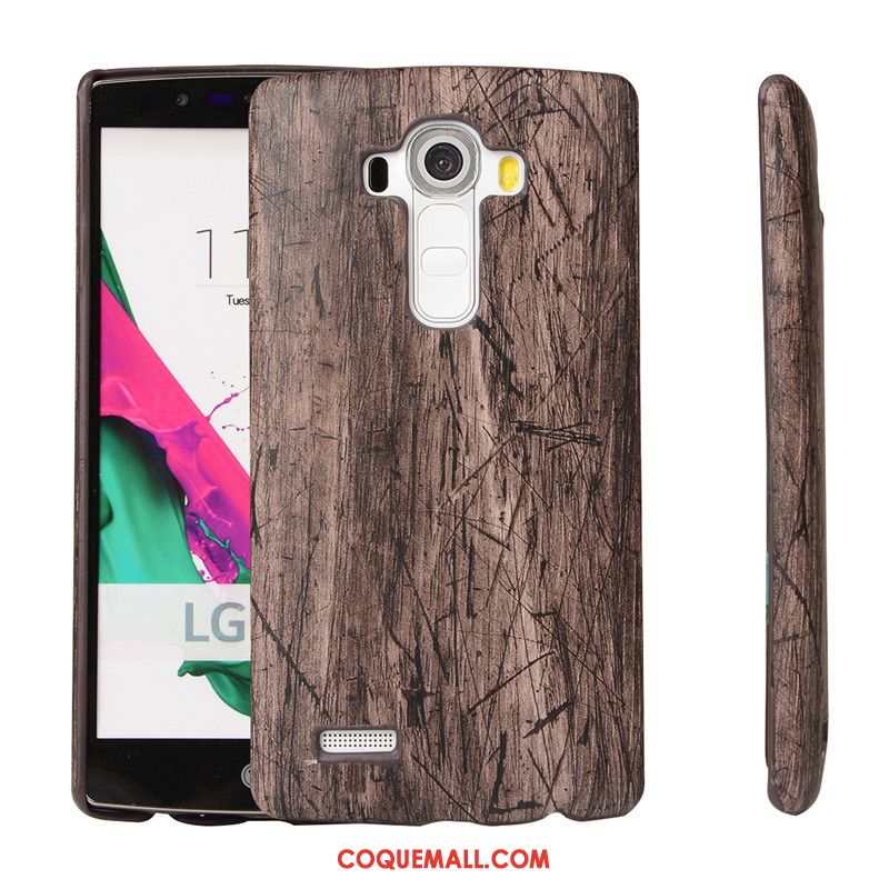 Étui Lg G4 Grain De Bois Nouveau Téléphone Portable, Coque Lg G4 Similicuir Protection Braun