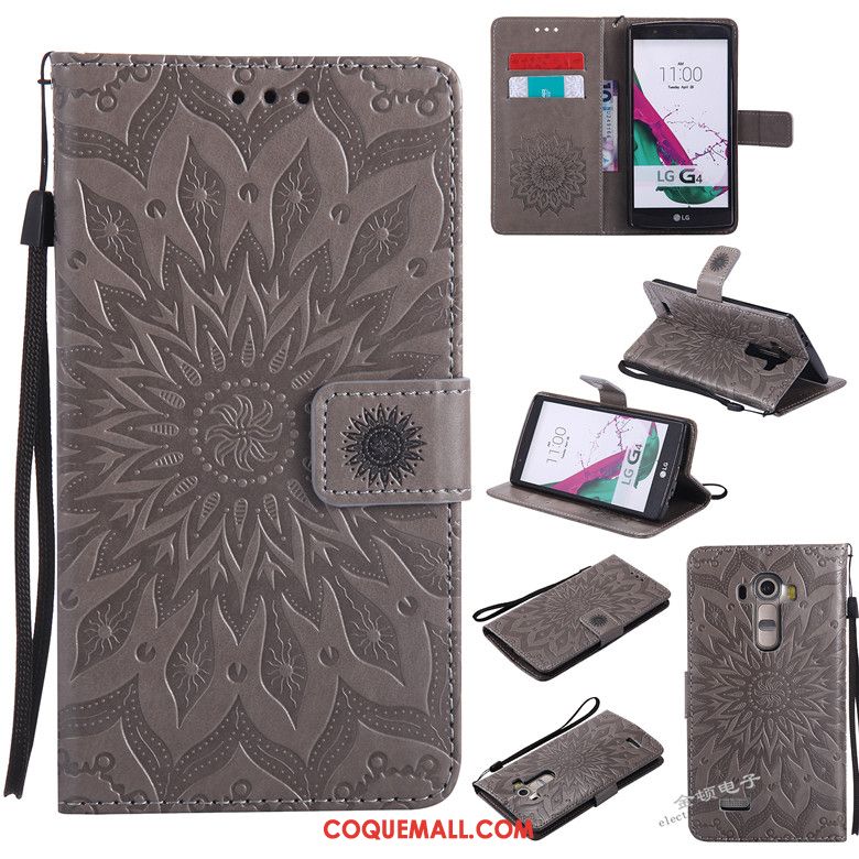 Étui Lg G4 Incassable Protection Étui En Cuir, Coque Lg G4 Téléphone Portable Or Rose