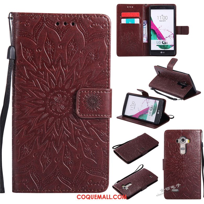 Étui Lg G4 Incassable Protection Étui En Cuir, Coque Lg G4 Téléphone Portable Or Rose