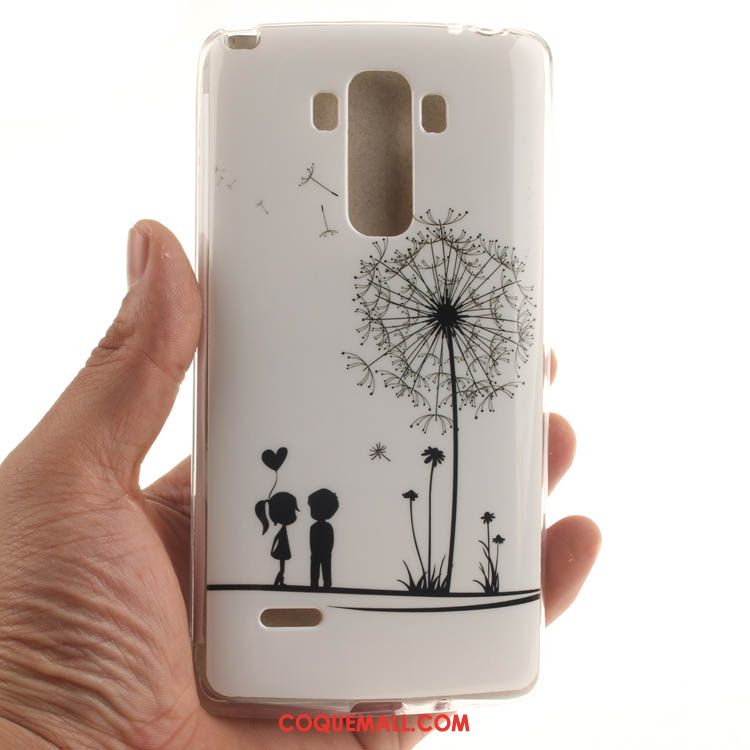 Étui Lg G4 Noir Dessin Animé Silicone, Coque Lg G4 Téléphone Portable Beige