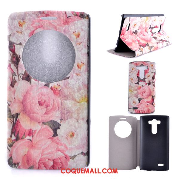 Étui Lg G4 Support Téléphone Portable Bleu, Coque Lg G4 Floral Étui En Cuir