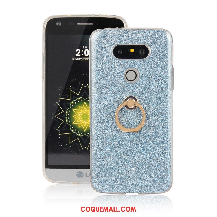 Étui Lg G5 Anneau Incassable Protection, Coque Lg G5 Bleu Silicone