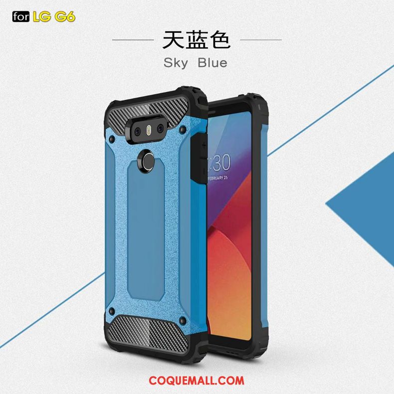 Étui Lg G6 Incassable Métal Protection, Coque Lg G6 Silicone Bleu