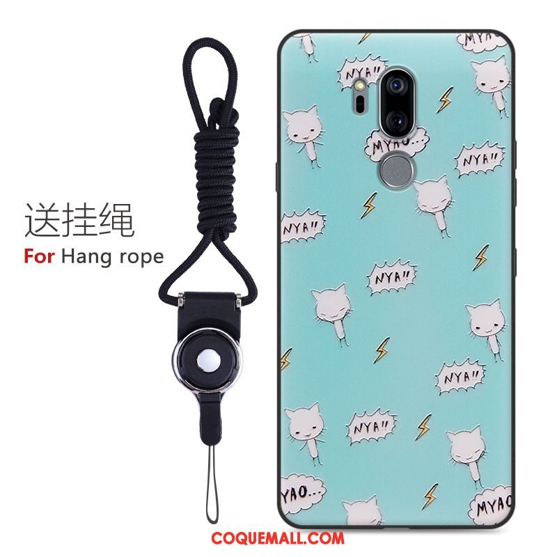 Étui Lg G7 Thinq Bleu Dessin Animé Incassable, Coque Lg G7 Thinq Fluide Doux Créatif