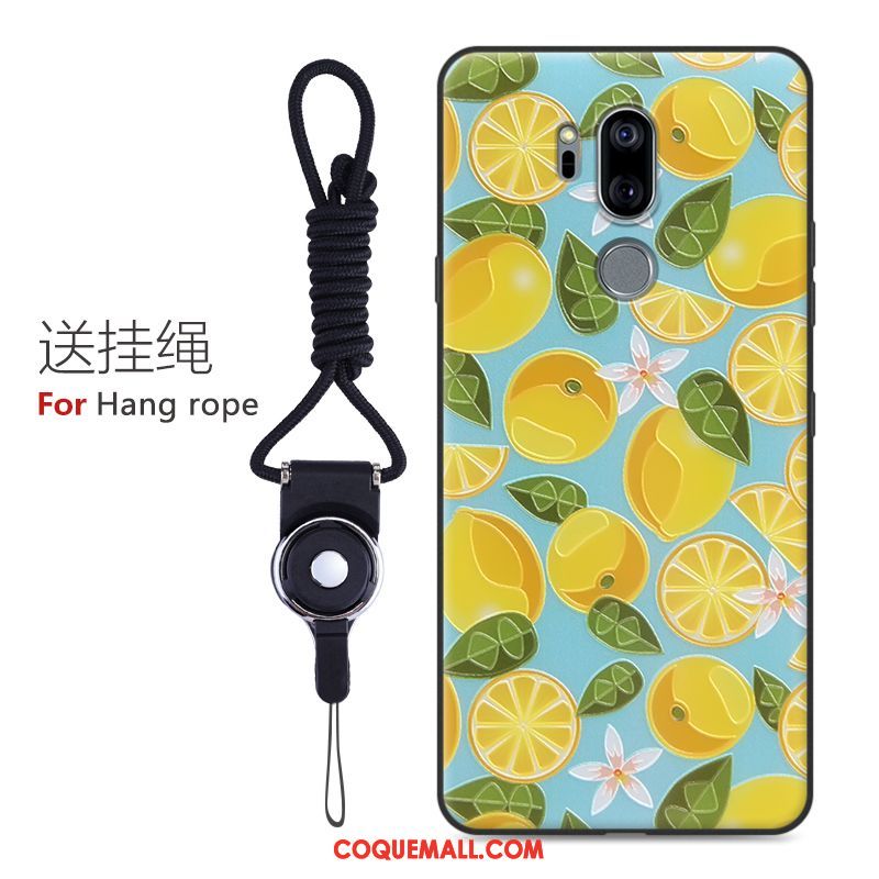 Étui Lg G7 Thinq Bleu Dessin Animé Incassable, Coque Lg G7 Thinq Fluide Doux Créatif