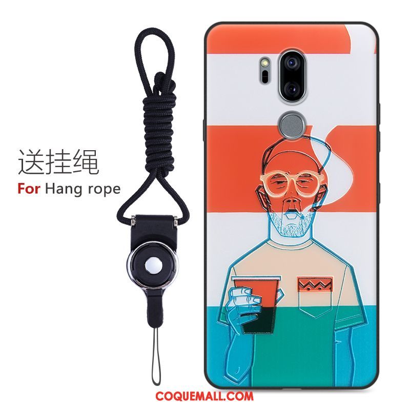 Étui Lg G7 Thinq Bleu Dessin Animé Incassable, Coque Lg G7 Thinq Fluide Doux Créatif