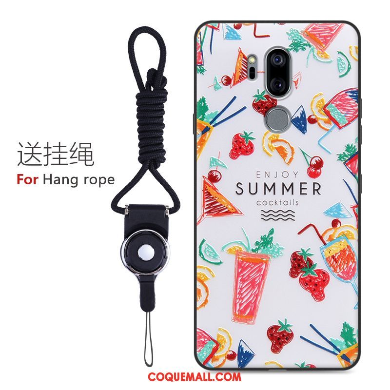 Étui Lg G7 Thinq Bleu Dessin Animé Incassable, Coque Lg G7 Thinq Fluide Doux Créatif