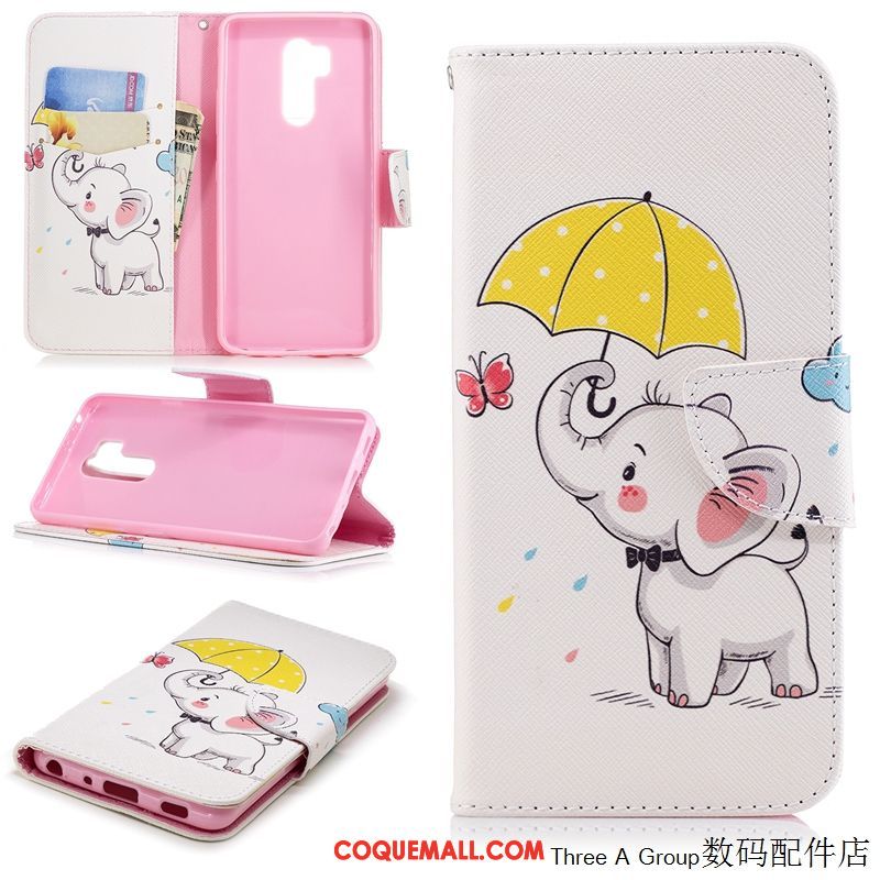 Étui Lg G7 Thinq Carte Étui En Cuir Protection, Coque Lg G7 Thinq Incassable Dessin Animé