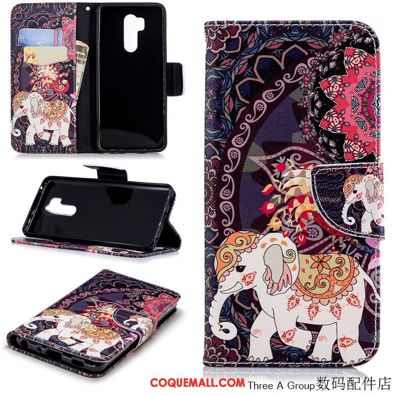 Étui Lg G7 Thinq Carte Étui En Cuir Protection, Coque Lg G7 Thinq Incassable Dessin Animé