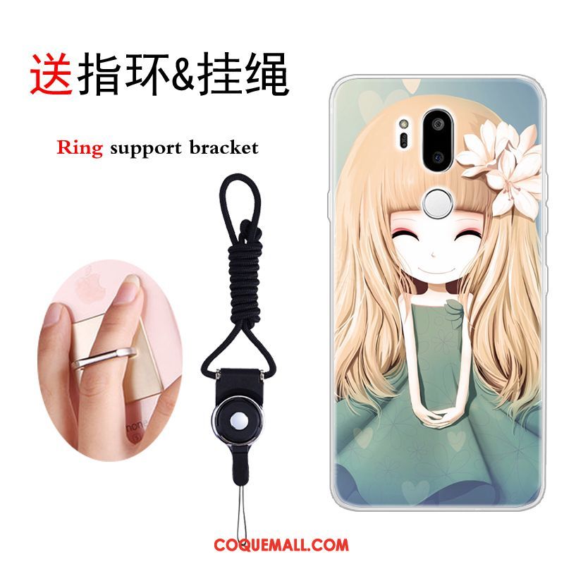 Étui Lg G7 Thinq Charmant Petit Dessin Animé, Coque Lg G7 Thinq Vert Incassable