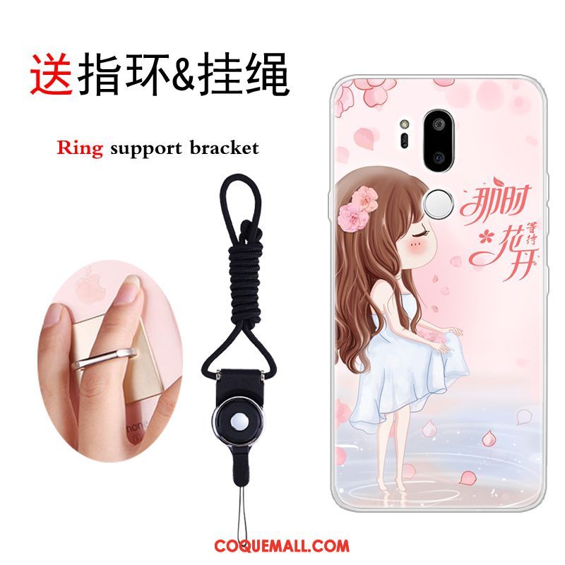 Étui Lg G7 Thinq Charmant Petit Dessin Animé, Coque Lg G7 Thinq Vert Incassable