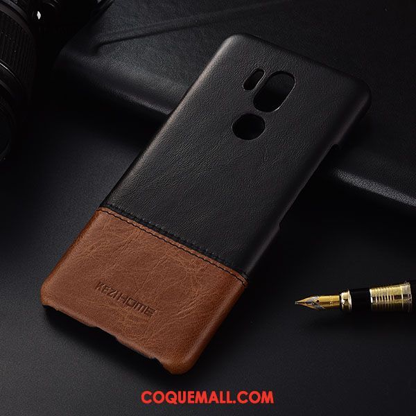 Étui Lg G7 Thinq Cuir Véritable Protection Téléphone Portable, Coque Lg G7 Thinq Marron