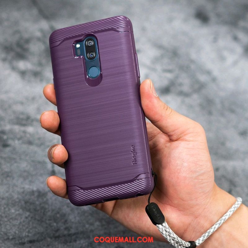 Étui Lg G7 Thinq Incassable Fluide Doux Téléphone Portable, Coque Lg G7 Thinq Protection Délavé En Daim