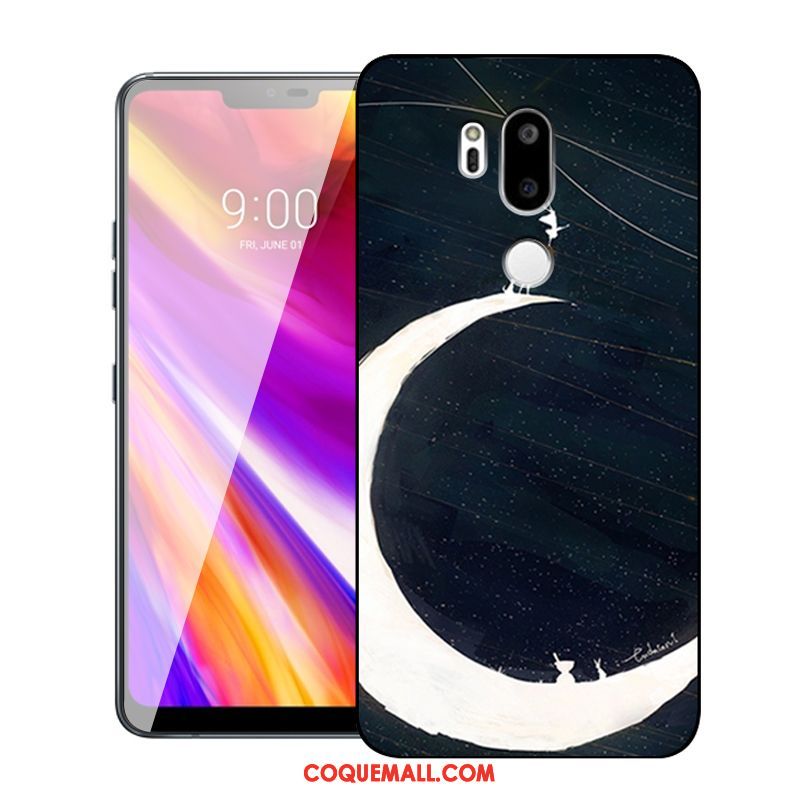 Étui Lg G7 Thinq Peinture Téléphone Portable Incassable, Coque Lg G7 Thinq Protection Noir