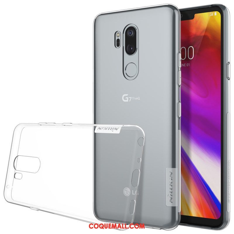 Étui Lg G7 Thinq Silicone Protection Gris, Coque Lg G7 Thinq Incassable Transparent