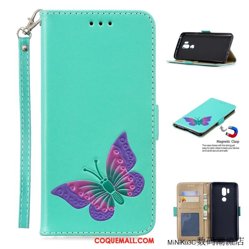 Étui Lg G7 Thinq Tout Compris Étui En Cuir Papillon, Coque Lg G7 Thinq Tendance Légère