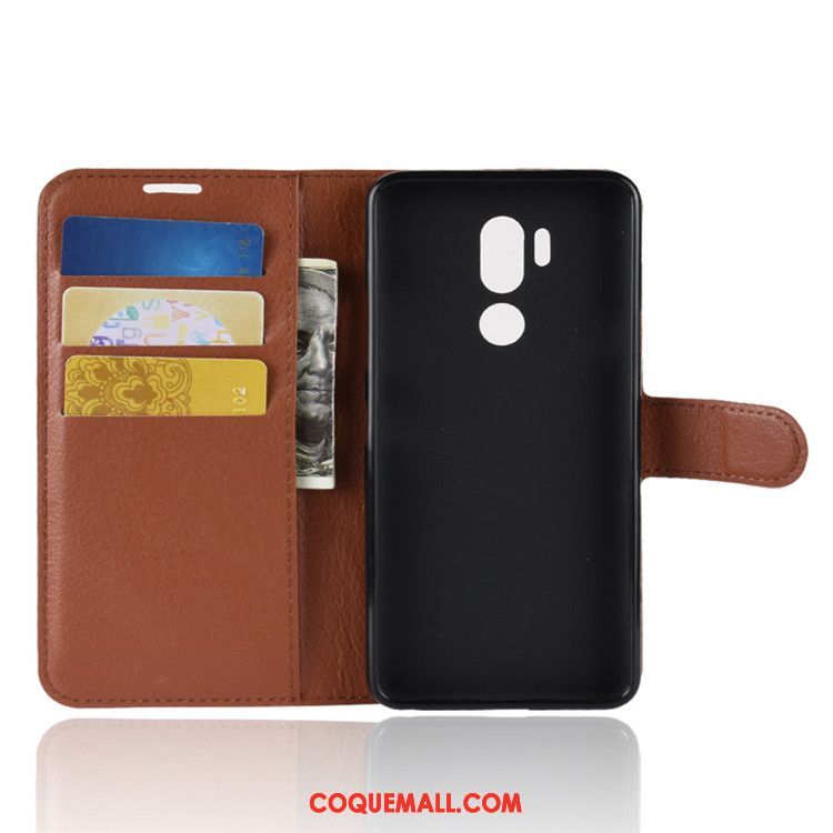 Étui Lg G7 Thinq Téléphone Portable Incassable Étui En Cuir, Coque Lg G7 Thinq Protection Vert