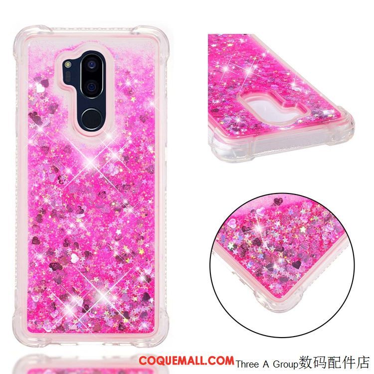 Étui Lg G7 Thinq Violet Rose Personnalité, Coque Lg G7 Thinq Quicksand Protection