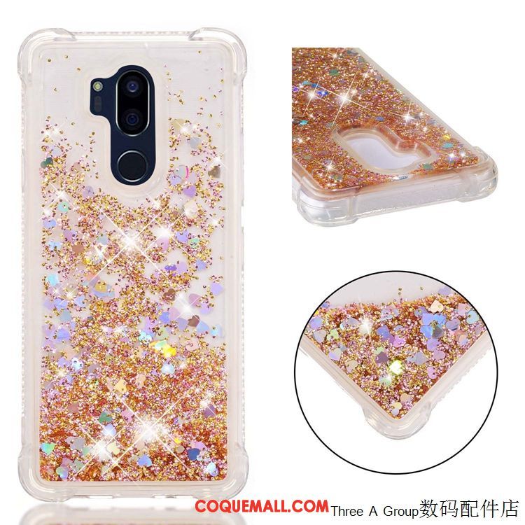 Étui Lg G7 Thinq Violet Rose Personnalité, Coque Lg G7 Thinq Quicksand Protection