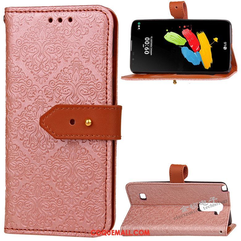 Étui Lg K11 Protection Téléphone Portable Support, Coque Lg K11 Étui En Cuir Rose