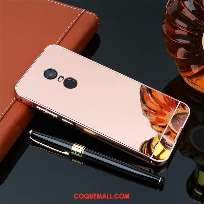 Étui Lg Q Stylus Border Or Rose Protection, Coque Lg Q Stylus Couvercle Arrière Téléphone Portable