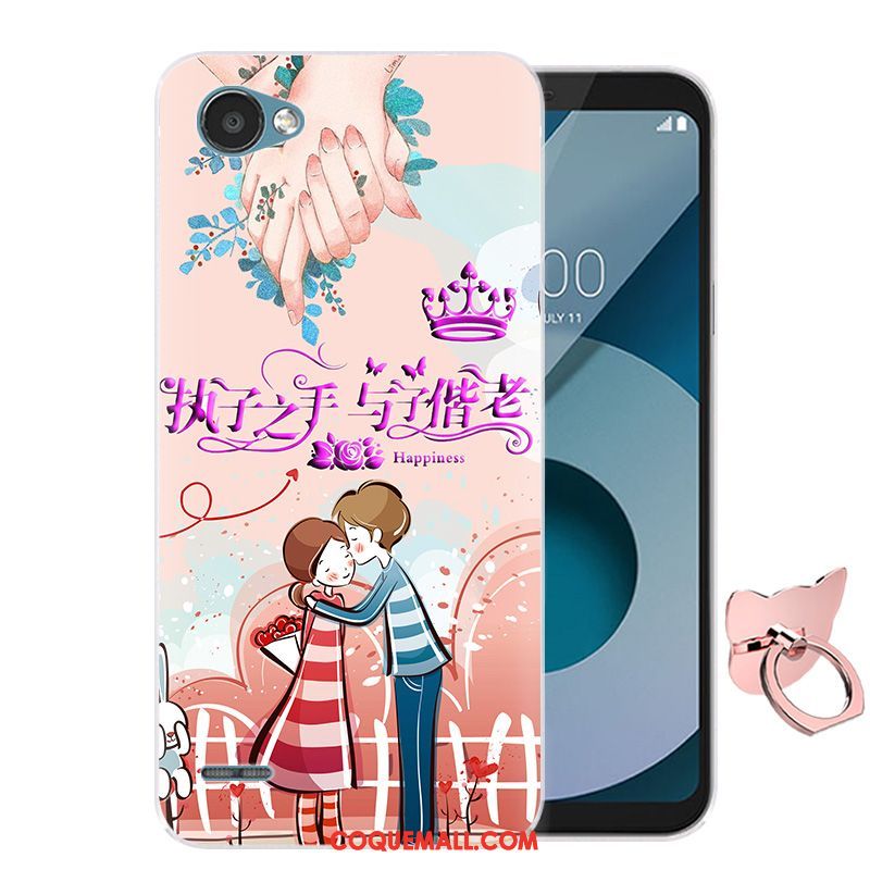 Étui Lg Q6 Dessin Animé Rose Téléphone Portable, Coque Lg Q6 Silicone Incassable