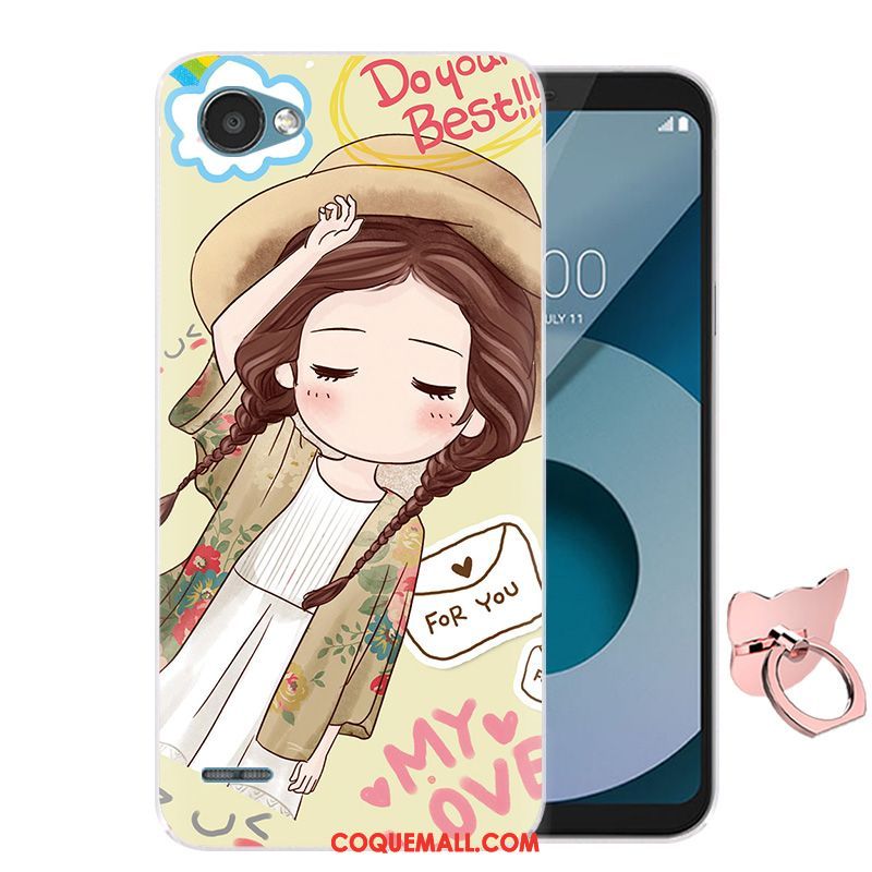 Étui Lg Q6 Dessin Animé Rose Téléphone Portable, Coque Lg Q6 Silicone Incassable