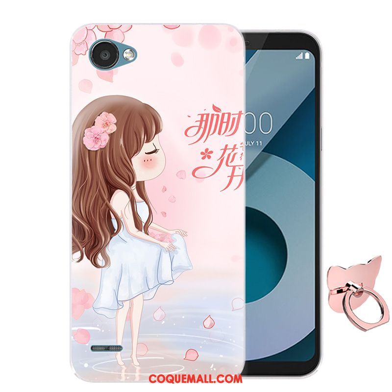 Étui Lg Q6 Dessin Animé Rose Téléphone Portable, Coque Lg Q6 Silicone Incassable