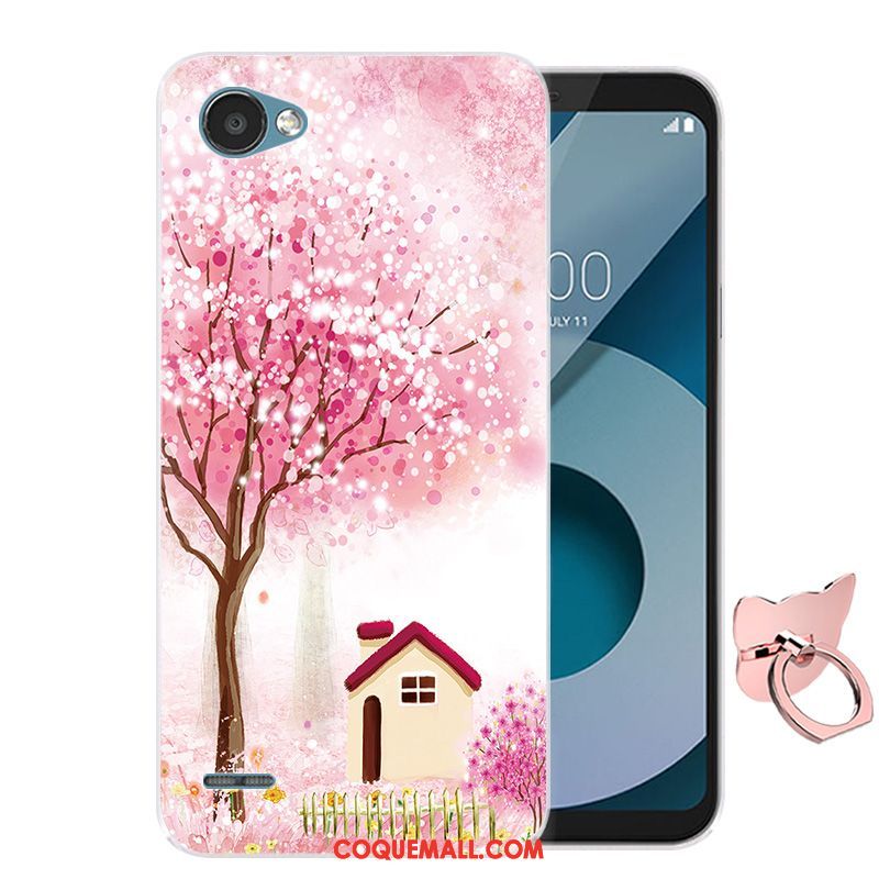 Étui Lg Q6 Dessin Animé Rose Téléphone Portable, Coque Lg Q6 Silicone Incassable