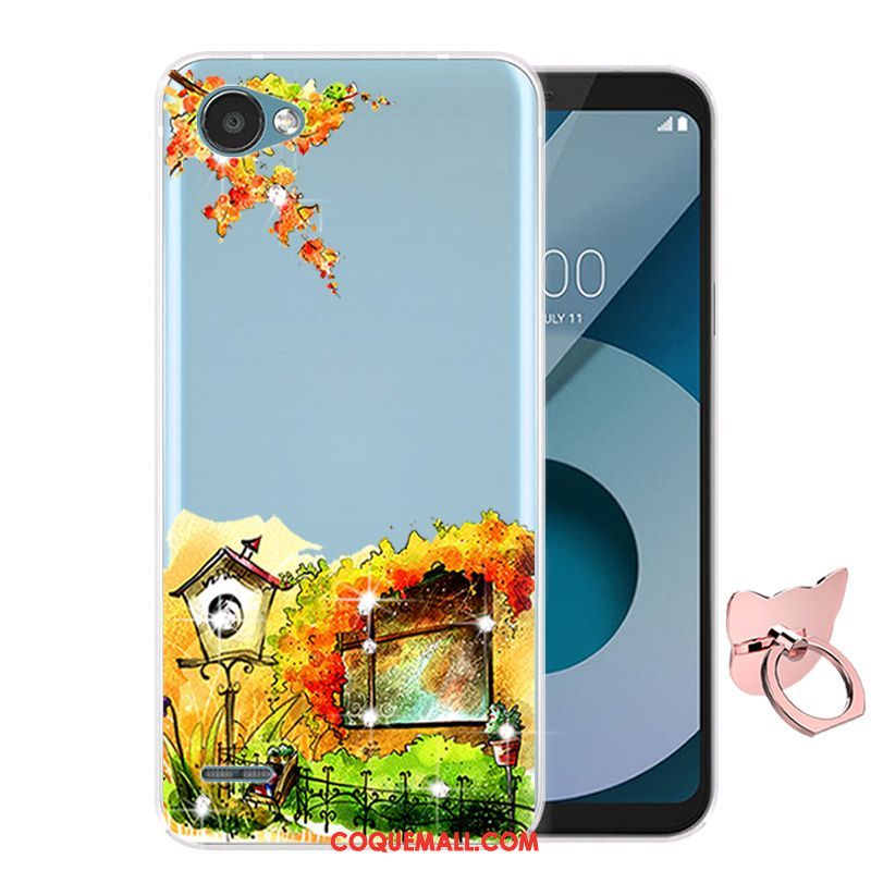 Étui Lg Q6 Dessin Animé Rose Téléphone Portable, Coque Lg Q6 Silicone Incassable