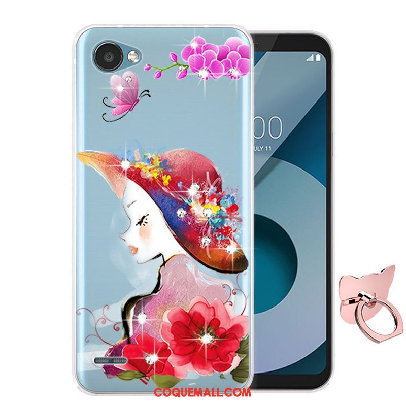 Étui Lg Q6 Dessin Animé Rose Téléphone Portable, Coque Lg Q6 Silicone Incassable