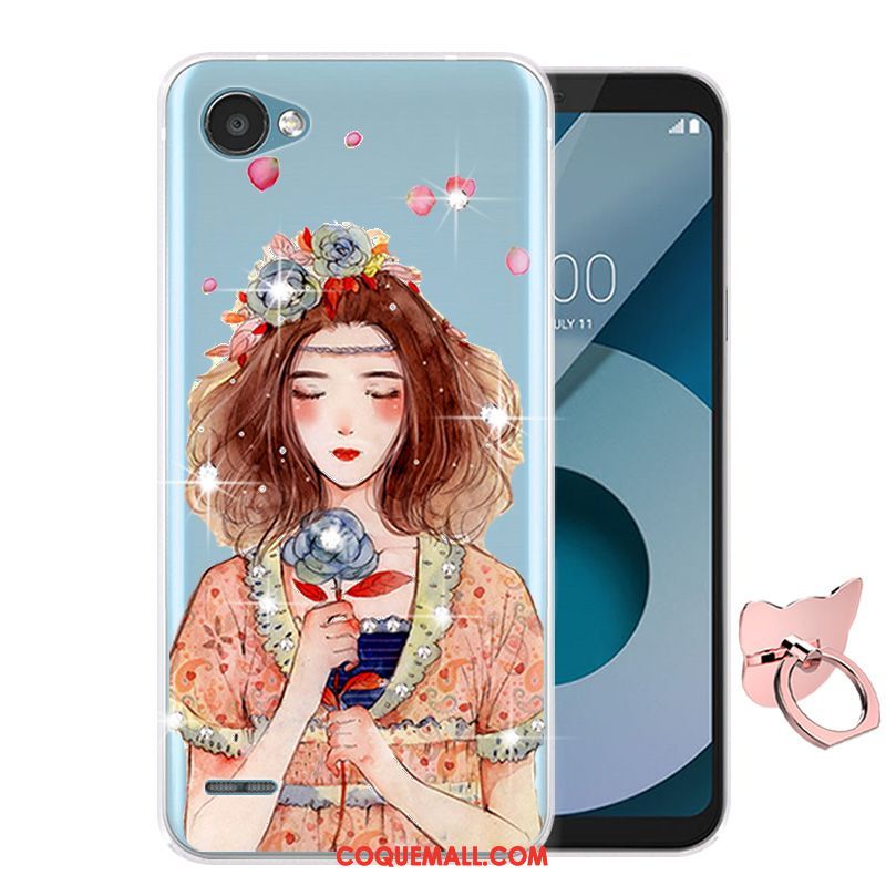 Étui Lg Q6 Dessin Animé Rose Téléphone Portable, Coque Lg Q6 Silicone Incassable