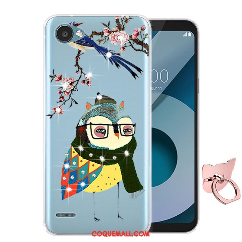 Étui Lg Q6 Dessin Animé Rose Téléphone Portable, Coque Lg Q6 Silicone Incassable